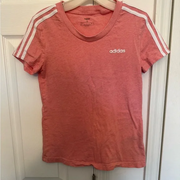 adidas Coral Crew Neck Tee with Subtle Logo - Picture 1 of 3